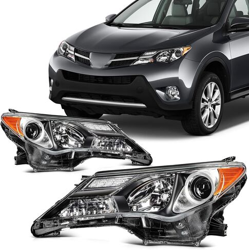 Scitoo Headlight Assembly For Ford for Ranger 2001-2011 Black Housing Clear Reflector Pair Pair FO2503173 in Saudi Arabia