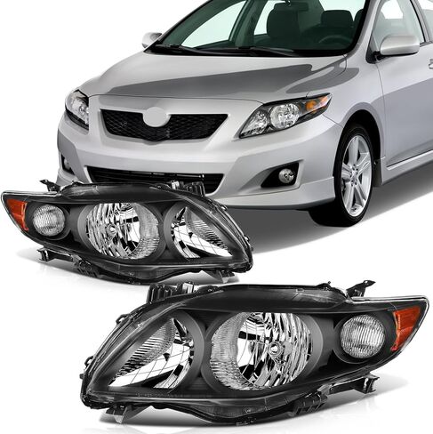 Scitoo Headlight Assembly For Ford for Ranger 2001-2011 Black Housing Clear Reflector Pair Pair FO2503173 in Saudi Arabia