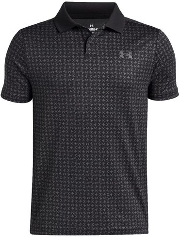Under Armour Boys' Standard Matchplay Printed Golf Polo, Ether Blue/Halo Gray in Saudi Arabia