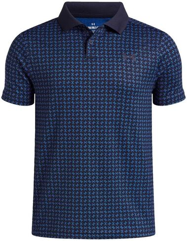 Under Armour Boys' Standard Matchplay Printed Golf Polo, Ether Blue/Halo Gray in Saudi Arabia