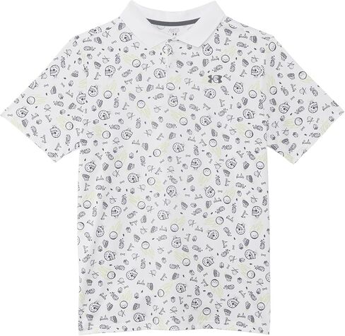 Under Armour Boys' Standard Matchplay Printed Golf Polo, Ether Blue/Halo Gray in Saudi Arabia