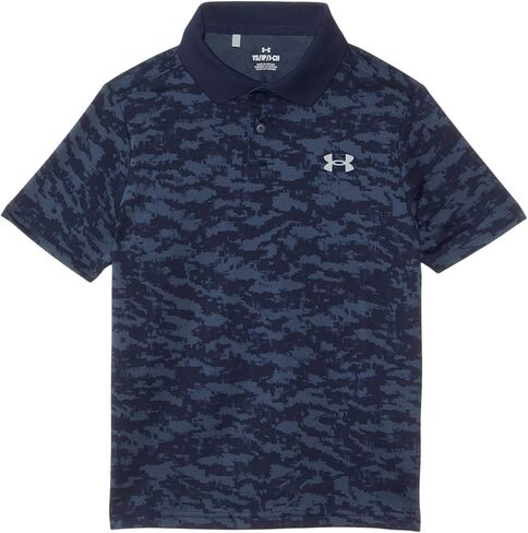 Under Armour Boys' Standard Matchplay Printed Golf Polo, Ether Blue/Halo Gray in Saudi Arabia