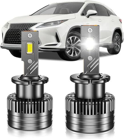 D2S HID Bulbs Fit for Acura 2004-2014 TL TSX 2007-2015 MDX RL RDX High&Low Beam, 24000LM 6000K Cool White, Plug and Play, Pack of 2 in Kuwait