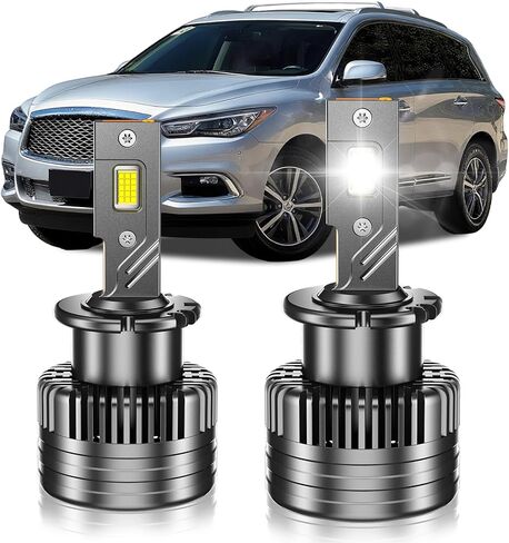 D2S HID Bulbs Fit for Acura 2004-2014 TL TSX 2007-2015 MDX RL RDX High&Low Beam, 24000LM 6000K Cool White, Plug and Play, Pack of 2 in Kuwait