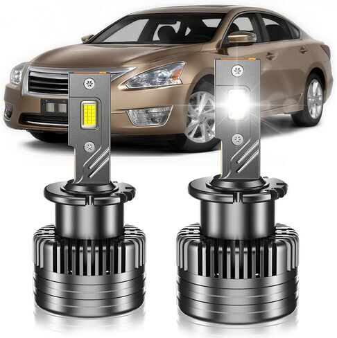 D2S HID Bulbs Fit for Acura 2004-2014 TL TSX 2007-2015 MDX RL RDX High&Low Beam, 24000LM 6000K Cool White, Plug and Play, Pack of 2 in Kuwait