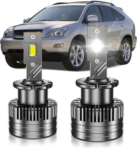 D2S HID Bulbs Fit for Acura 2004-2014 TL TSX 2007-2015 MDX RL RDX High&Low Beam, 24000LM 6000K Cool White, Plug and Play, Pack of 2 in Kuwait