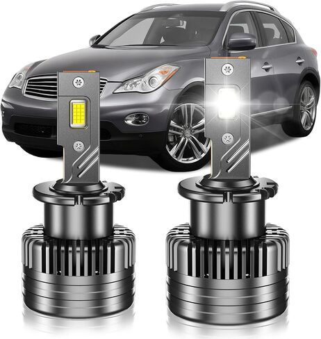 D2S HID Bulbs Fit for Acura 2004-2014 TL TSX 2007-2015 MDX RL RDX High&Low Beam, 24000LM 6000K Cool White, Plug and Play, Pack of 2 in Kuwait