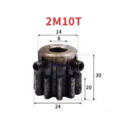 Spur Gear Pinion 2M 10T 2Mod 10 Teeth Right Teeth Hole 8mm 45# Steel Major CNC Rack Transmission(8pcs 2M 10 Teeth) in Saudi Arabia