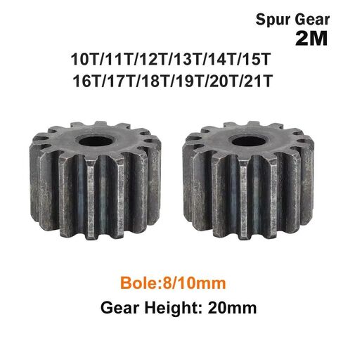 Cylindrical Gear 2M-10T/11T/12T/13T/14T~21Teeth SC45# Carbon Steel Spur Total Height 20mm High Frequency Quenching Teeth(2M 13T-Bore 8mm) in Saudi Arabia