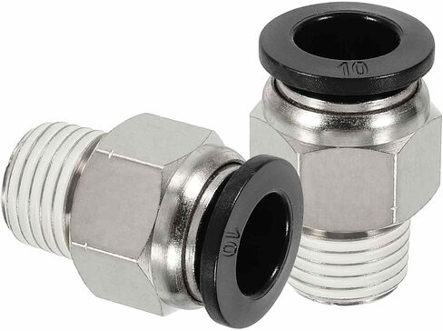 MECCANIXITY 5 Pcs NPT Push to Connect Air Fittings, Male Straight 10mm Tube OD x 1/4" NPT Thread Air Quick Connector Coupling Adapter for Gas Hose Pneumatic Tools, Black in Saudi Arabia