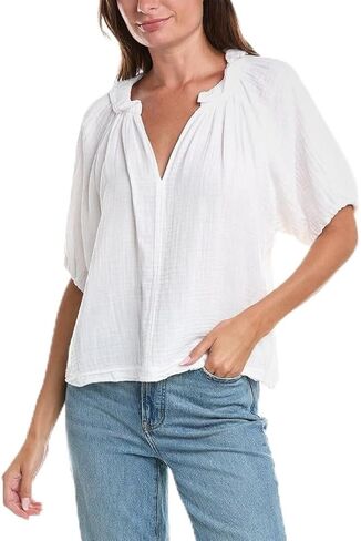 Velvet by Graham & Spencer Women's Ilene Cotton Slub Mix Top in Saudi Arabia
