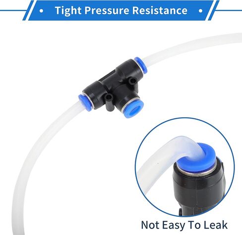 VekAuto Push to Connect Air Fittings 1/2"x1/4"x1/2" t Type Reducing Air Line Quick Connector Plastic 6 Pcs Blue Black in Saudi Arabia