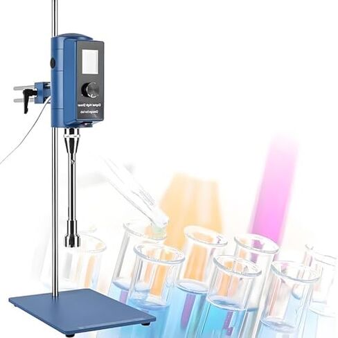 High-Speed Lab Homogenizer, Adjustable 2000-28000rpm, High Shear Emulsifier for 5-10000ml, LCD Timer Display, Ideal Laboratory Mixer for Dispersing & Emulsifying in Kuwait