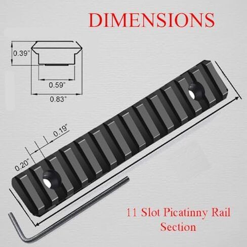 Gotical 11 Slots M-LOK Rail Section for M Lok Handguard Eleven Slots Rail Picatinny Rail Set of 2 Pieces in Saudi Arabia