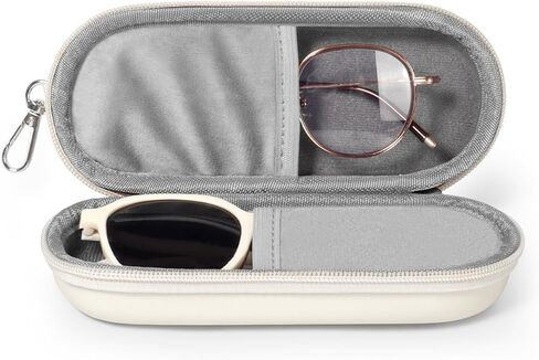 Double Eyeglasses Case, Dual Glasses Sunglasses Organizer with Zipper Closure, Eyewear Storage Box for Men Women Travel in Kuwait