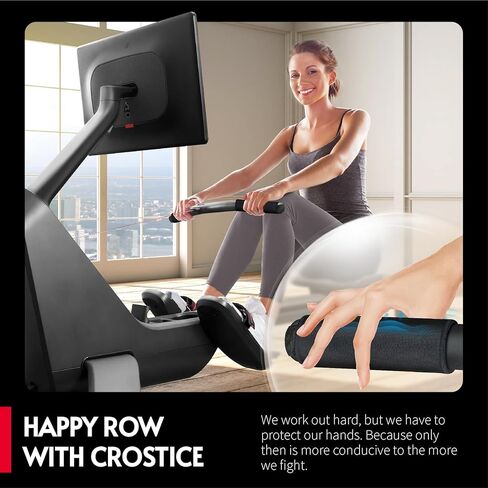غطاء مقبض كروستيس لآلات التجديف، متوافق مع Peloton وConcept 2 Rower، صف بدون ألم، تم ترقيته بشريط لاصق وحلقة، ماص قوي، مصمم للتجديف (إصدار جديد 2026) in Kuwait