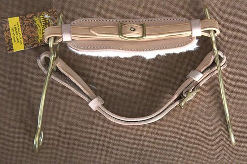 HILASON Solid Brass Horse Mouth Hackamore Bit W/Natural Leather in Saudi Arabia