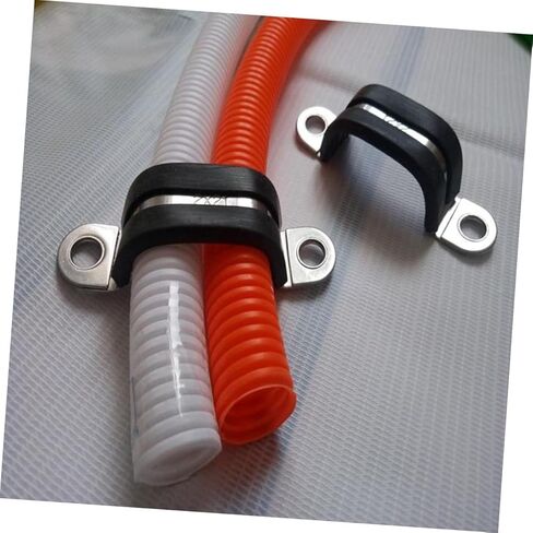 SEWACC 20Pcs Insulated Rubber Cushioned Cable Clamps Durable Stainless Steel Hose Clamps for Wiring Racking Line Management and Repair Resistant and Resistant in Saudi Arabia
