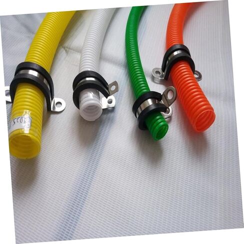 SEWACC 20Pcs Insulated Rubber Cushioned Cable Clamps Durable Stainless Steel Hose Clamps for Wiring Racking Line Management and Repair Resistant and Resistant in Saudi Arabia