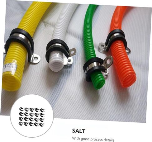 SEWACC 20Pcs Insulated Rubber Cushioned Cable Clamps Durable Stainless Steel Hose Clamps for Wiring Racking Line Management and Repair Resistant and Resistant in Saudi Arabia