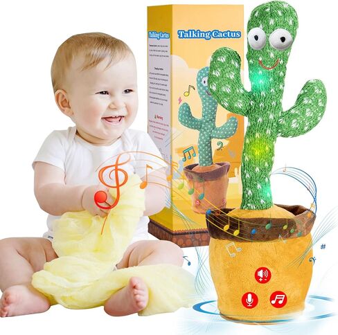 Dancing Talking Cactus Baby Toys Boy Girl Gifts, Singing Mimicking Recording Toys Repeats What You Say, Comes with 120 English Songs Singing Talking Musical Toys in Kuwait