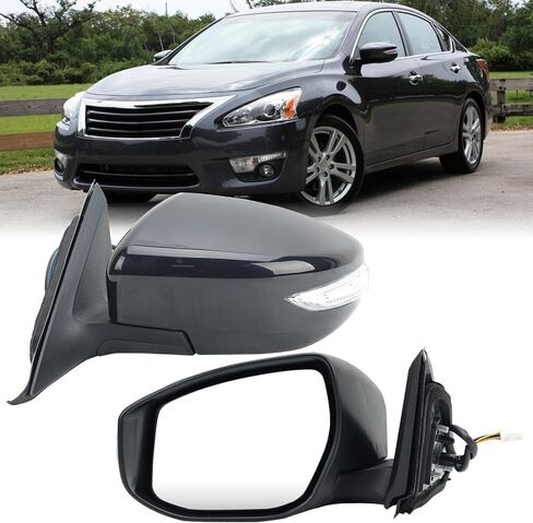 مرآة جانبية لبرنامج السائق الأيسر متوافق مع Nissan Altima 2013 2014 2015 2015 2017 2018 POOR MIRRORS استبدال الطاقة اليدوية المدفوعة مع مؤشر إشارة الدوران 6 دبابيس أسود in Saudi Arabia