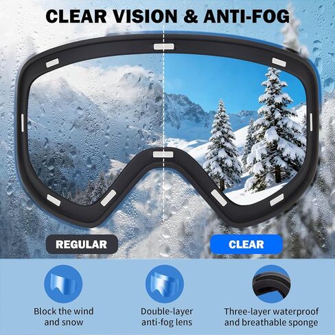 نظارات JQF Gear للتزلج فوق النظارات نظارات الثلج/التزلج على الجليد OTG مغناطيسية كاملة ريفو للرجال والنساء والبالغين للحماية من الأشعة فوق البنفسجية in Kuwait