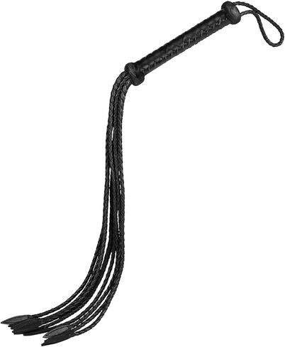 Professional Hand-Braided 9-Tail Equestrian Whip - 36-Strand Full-Grain Cowhide Leather Horse Training Whip with Willow Leaf Tips in Saudi Arabia