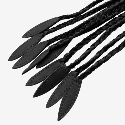 Professional Hand-Braided 9-Tail Equestrian Whip - 36-Strand Full-Grain Cowhide Leather Horse Training Whip with Willow Leaf Tips in Saudi Arabia