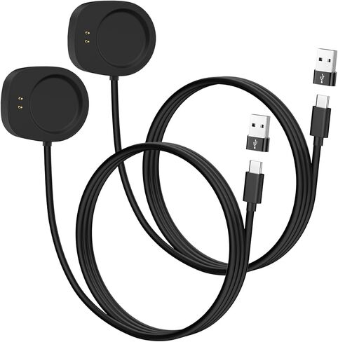 شاحن MoKo من النوع C لـ Amazfit T-Rex 3/3 Pro/Balance 1/2/Helio Strap، قاعدة شحن مغناطيسية مع كابل شحن 3.3FT/1M ومحولات USB C إلى USB in Kuwait