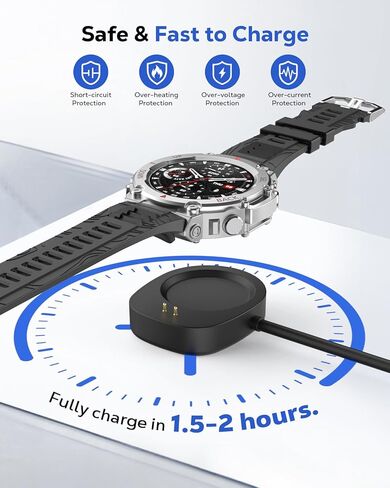شاحن MoKo من النوع C لـ Amazfit T-Rex 3/3 Pro/Balance 1/2/Helio Strap، قاعدة شحن مغناطيسية مع كابل شحن 3.3FT/1M ومحولات USB C إلى USB in Kuwait