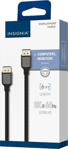 كابل Insignia DisplayPort مقاس 10 بوصات - أسود - 4K Ultra HD - طول 10 أقدام للوصول الممتد - الموديل: NS-PDD1019 in Kuwait