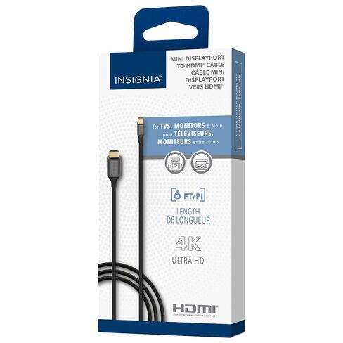كابل Insignia DisplayPort مقاس 10 بوصات - أسود - 4K Ultra HD - طول 10 أقدام للوصول الممتد - الموديل: NS-PDD1019 in Kuwait