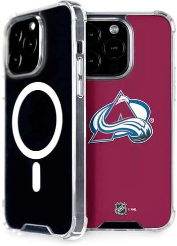 حافظة هاتف Skinit متوافقة مع MagSafe iPhone 15 Pro - تصميم خلفية صلبة مرخص رسميًا من NHL Colorado Avalanche in Saudi Arabia
