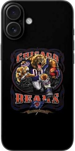 ملصق هاتف Skinit متوافق مع iPhone 16 Plus - تصميم شعار كبير مرخص رسميًا من NFL Chicago Bears in Saudi Arabia