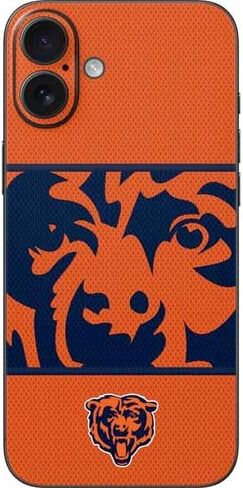 ملصق هاتف Skinit متوافق مع iPhone 16 Plus - تصميم شعار كبير مرخص رسميًا من NFL Chicago Bears in Saudi Arabia
