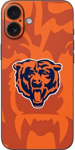 ملصق هاتف Skinit متوافق مع iPhone 16 Plus - تصميم شعار كبير مرخص رسميًا من NFL Chicago Bears in Saudi Arabia