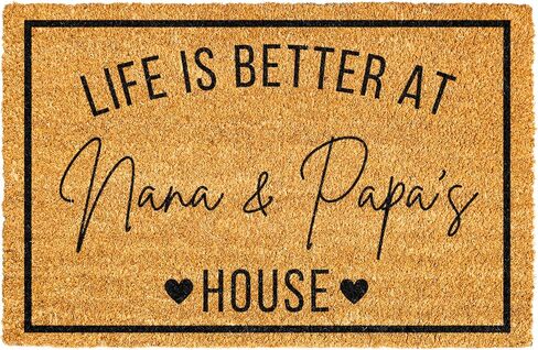 Grandparent Gift, Doormat for Grandparents with Custom Names, Nana & Papa Gift, Gift from Grandkids, Christmas Gift for Grandma (36x24) in Saudi Arabia