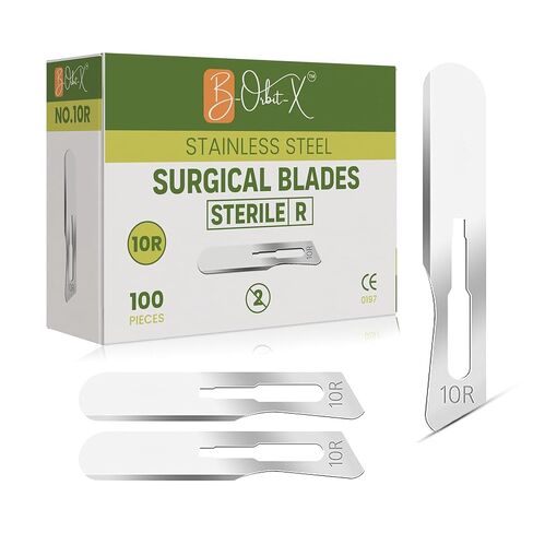 10R Dermaplane Blades – Stainless Steel Dermaplaning Scalpel Blades, Disposable, 100 Pack Individually Wrapped, Fits Standard Dermaplane Razor Professional Handles (10R) in Saudi Arabia
