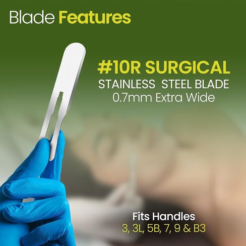 10R Dermaplane Blades – Stainless Steel Dermaplaning Scalpel Blades, Disposable, 100 Pack Individually Wrapped, Fits Standard Dermaplane Razor Professional Handles (10R) in Saudi Arabia