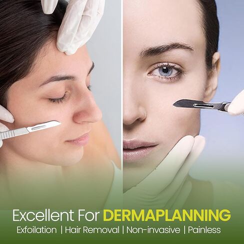 10R Dermaplane Blades – Stainless Steel Dermaplaning Scalpel Blades, Disposable, 100 Pack Individually Wrapped, Fits Standard Dermaplane Razor Professional Handles (10R) in Saudi Arabia