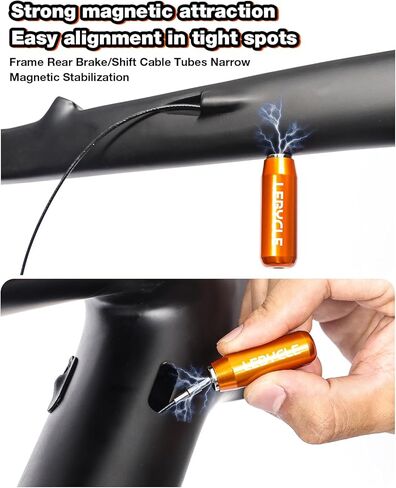 طقم توجيه الكابل الداخلي لإطار الدراجة من LEBYCLE، أداة دليل الكابل المرن المغناطيسي للفرامل والتحول وخطوط Di2 (برتقالي) in Kuwait