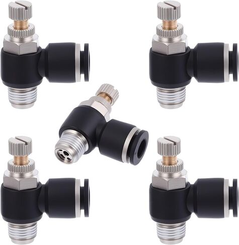 beinkmake 5pcs SL Air Flow Control Valve 1/8 Inch OD Tube 1/4 Inch NPT Quick Connect Speed Controller Elbow 90 Degree for Cylinder Air Tools in Saudi Arabia