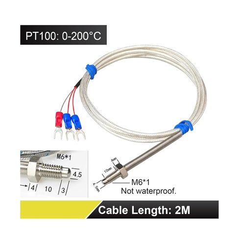 K Type Screw Temperature Probe, M6 Thermocouple Sensor, High Temp Stainless Steel, Industrial Wire(Pt100-2M) in Saudi Arabia