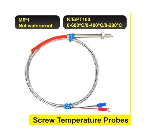 K Type Screw Temperature Probe, M6 Thermocouple Sensor, High Temp Stainless Steel, Industrial Wire(Pt100-2M) in Saudi Arabia