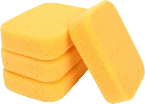 RAINFLOW 4PCS Large Car Wash Sponge – Sponges for Cleaning Extra Thick High-Density Pottery Pponges, Scratch-Free, Super Absorbent, Reusable for Auto Detailing, Waxing, and Cleaning in Saudi Arabia