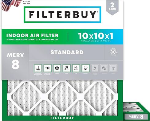 FilterBuy 12x20x4 Filter Merv 8 Duper Defense (2 pack) ، HVAC AC Furnace Filters استبدال (الحجم الفعلي: 11.50 × 19.50 × 3.63 بوصة) in Kuwait