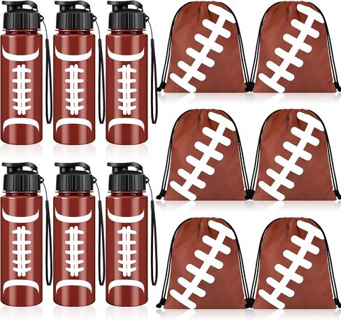 Olgaa 12 Pcs Basketball Party Favors Include 6 Pcs Water Bottle 20 oz 6 Pcs Drawstring Bag Sports Themed Reusable Drink Bottles Bulk Accessories for Players Lovers Team Gifts (Basketball) in Saudi Arabia