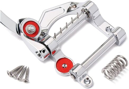 Yardwe 1PC Metal Tremolo Bridge Tailpiece for Electric Guitars Durable Design with Roller Retaining Bar for True Fits Flat Electric Guitars with Mounted Style Bridge in Saudi Arabia