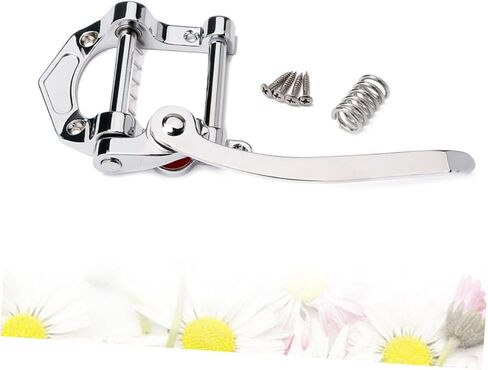 Yardwe 1PC Metal Tremolo Bridge Tailpiece for Electric Guitars Durable Design with Roller Retaining Bar for True Fits Flat Electric Guitars with Mounted Style Bridge in Saudi Arabia